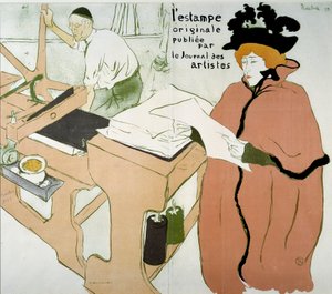 Cover of the print: The original print published by the journal des artistes by Henri de Toulouse Lautrec