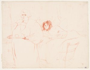 Elles: Woman Carrying a Tray, Mme. Baron and Mlle. Popo by Henri de Toulouse Lautrec