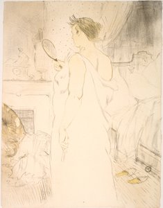 Woman with Ice, Handheld Mirror by Henri de Toulouse Lautrec