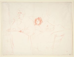Woman with a Tray, Breakfast, Madame Baron and Mademoiselle Popo, from the series Elles by Henri de Toulouse Lautrec