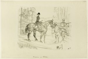 Horsewoman and Cart by Henri de Toulouse Lautrec