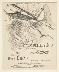 The Sea Swallows - Cover sheet for printed musical composition (poem by Richepin set to music by Dihau) by Henri de Toulouse Lautrec