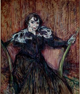 Portrait of actress Berthe Bady. Painting by Henri de Toulouse-Lautrec