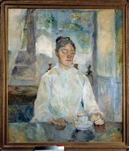 Portrait of the Countess of Toulouse Lautrec taking breakfast