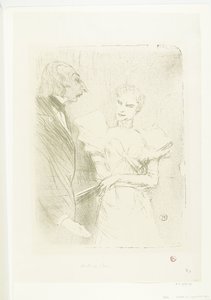 Portrait of Actress Marthe Brandès and Actor Louis-Pierre Leloir in the Play Les Cabotins by Henri de Toulouse Lautrec