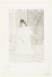 Portrait of Singer Cecy Loftus on Stage in Theater by Henri de Toulouse Lautrec
