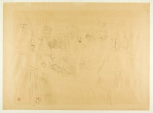 The Lebaudy Trial, Mademoiselle Marsy Giving Evidence by Henri de Toulouse Lautrec