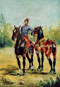 Two Horses and a Groom
