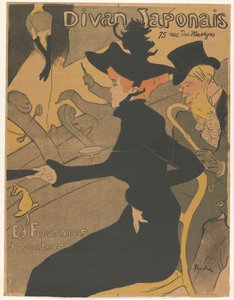 Woman and Man in the Audience at a Singing Performance (Divan Japonais) by Henri de Toulouse Lautrec