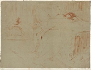 Woman Lying on her Back, Lassitude, plate ten from Elles by Henri de Toulouse Lautrec