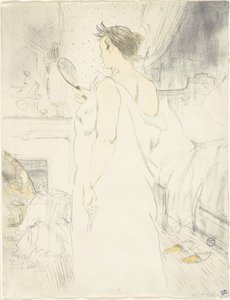 Woman at the Mirror—Mirror in Hand, plate six from Elles by Henri de Toulouse Lautrec