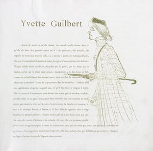 Yvette Guilbert - French Series: No. 1 by Henri de Toulouse Lautrec