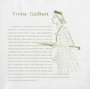 Yvette Guilbert-French Series: No. 1 by Henri de Toulouse Lautrec