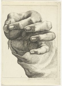 Study of a Hand with a Needle Between Thumb and Forefinger by Henricus Wilhelmus Couwenberg