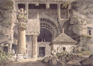 Ancient Excavations at Carli, Plate XIV, Engraved by Daniel Havell 1809 by Henry (after) Salt