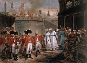The Surrender of Two Sons of Tippoo Sahib as hostages in reparation for the war against Britain by Henry (after) Singleton