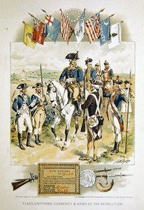 American Flags, Uniforms, Currency & Arms of the Revolution, Illustration from the 