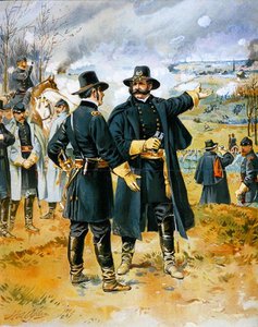General Burnside (1824-81) at The Battle of Fredericksburg by Henry Alexander (after) Ogden