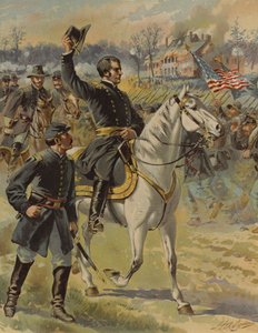 General Hooker at the Battle of Chancellorsville, Virginia, American Civil War, 3 May 1863