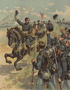 General McClellan at the Battle of Antietam, American Civil War, 17 September 1862