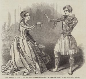Miss Cushman as Viola, and Miss Susan Cushman as Olivia, in Twelfth Night, at the Haymarket Theatre