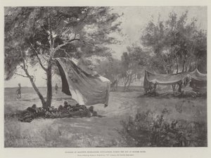 Outposts of Seaforth Highlanders Bivouacking during the Day at Modder River