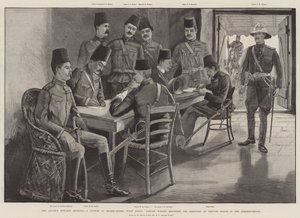 The Advance towards Dongola, a Council at Headquarters, Wady Halfa, Captain Watson reporting the Discovery of Dervish Tracks in the Neighbourhood by Henry Charles Seppings Wright