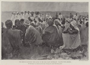 The British Expedition from Accra to the Gold Coast Hinterland, Palaver with Amrahia by Henry Charles Seppings Wright