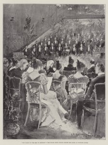 The March of the Men of Harlech, the Welsh Choir Singing before the Queen at Windsor Castle by Henry Charles Seppings Wright