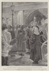 The Proclamation Ceremony within Temple Bar, the Lord Mayor Reading the Letter Brought by Rouge Dragon by Henry Charles Seppings Wright