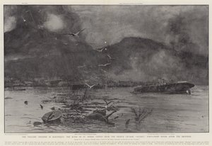 The Volcanic Disaster in Martinique, the Ruins of St Pierre viewed from the French Cruiser Suchet, Forty-Eight Hours after the Eruption by Henry Charles Seppings Wright