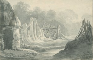 Lichfield - Edial: sepia wash drawing by Henry Curzon Allport