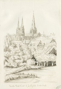 Lichfield Cathedral - South West View by Henry Curzon Allport