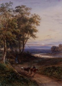 The log team at sunset by Henry Earp