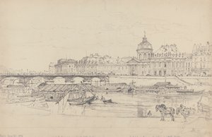 The Mint, Pont des Arts and the Institute of France, Paris by Henry Edridge