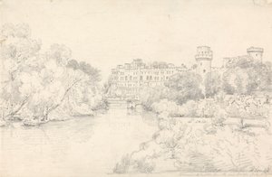 Warwick Castle from the New Bridge by Henry Edridge