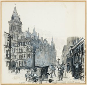 Corporation Road Making, Princess Street and Town Hall by Henry Edward Tidmarsh