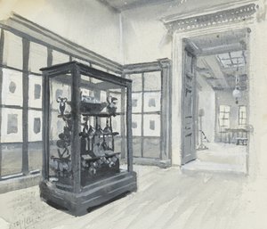 Interior view of the British Museum showing the gallery of engravings