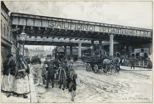 Salford Railway Station, New Bailey Street by Henry Edward Tidmarsh