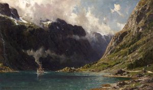 Naeroyfjord, Norway, 1902 by Henry Enfield