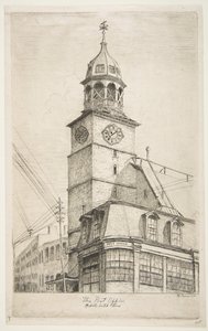 The Post Office, Middle Dutch Church from Scenes of Old New York by Henry Farrer