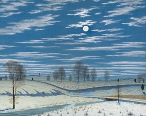 Winter Scene in Moonlight, 1869 by Henry Farrer