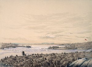 Sault de Ste. Marie between Lakes Huron and Superior, 1842 by Henry Francis Ainslie