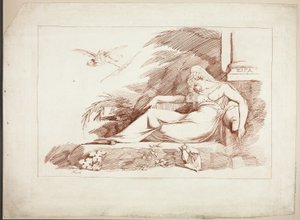 Sleeping Woman with a Cupid by Johann Heinrich Füssli
