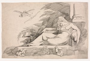 Sleeping Woman with a Cupid by Johann Heinrich Füssli