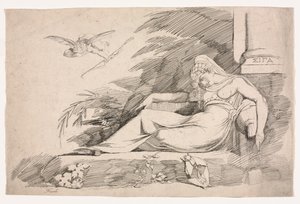Sleeping Woman with a Cupid by Johann Heinrich Füssli