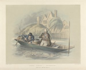 Barbel Fishing, Twickenham, from a Set of Six Images of Angling