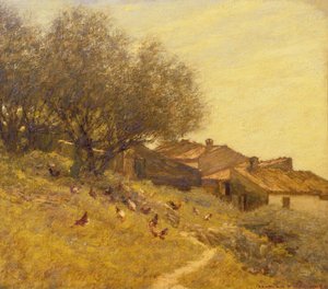 A Hillside Village in Provence by Henry Herbert La Thangue