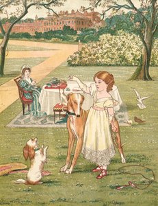 The Princess and Her Pets (color lithograph) by Henry Hetherington Emmerson