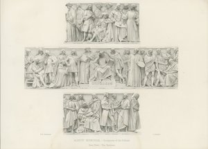 Sculptures on the podium of the Albert Memorial by Henry Hugh Armstead